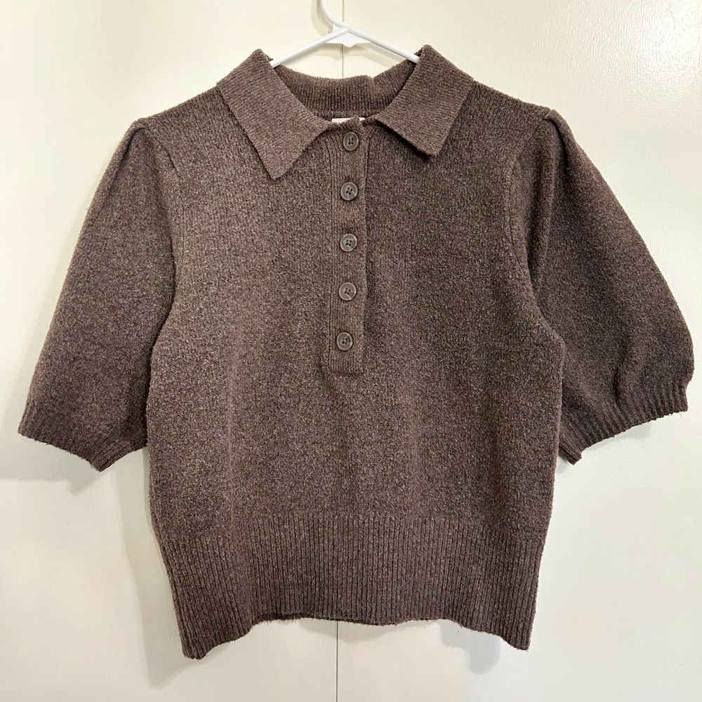 Brown polo sweater